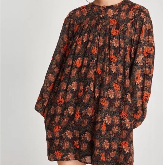 Zara Dresses & Skirts - Zara Trafaluc Collection Embroidered floral Tunic Dress